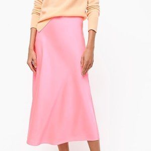 NWT J. Crew A-Line Satin Midi Skirt